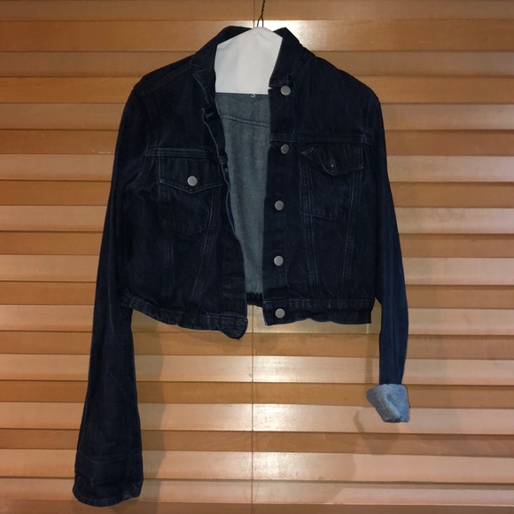 Gap 1969 Cropped Dark Wash Jean Jacket Small - Picture 2 of 8